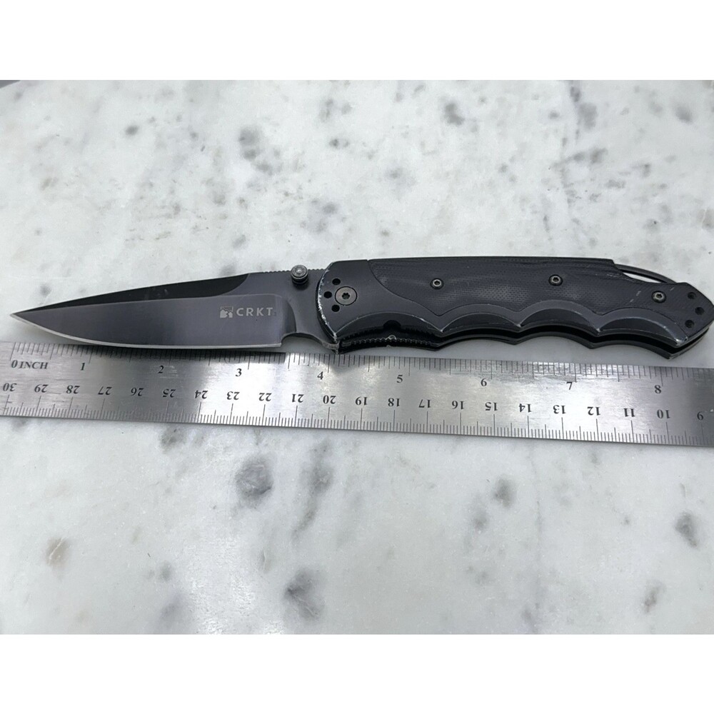 CRKT Fire Spark 1050K Black Columbia Assisted Opening Folding Knife Aluminum/G10